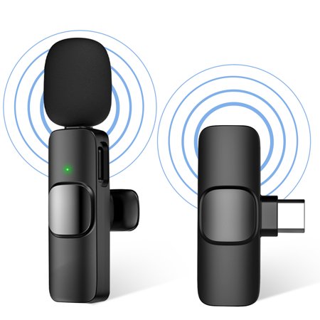 Wireless Lavalier Microphone, TSV 2.4GHz Wireless Lapel Clip-on Mic Plug-Play for TikTok YouTube Facebook Live Stream Vlog Video Recording, USB-C Andriod Phones/Tablet, No Need App/Bluetooth/Auto Sync