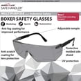 thumbnail image 4 of Zayaan Health Boxer Safety Glasses, Gray Lens Black Temple, Anti Scratch & Fog, OTG (Pack of 1), 4 of 8