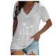 thumbnail image 1 of Blusa de manga corta con cuello en V informal para mujer a la moda, camisetas de verano Fridja  ghk6310, 1 of 6