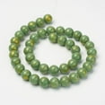 thumbnail image 2 of Natural Mashan Jade Beads Strands with Gold Powder Dyed Round Green 6mm Hole: 1mm about 62pcs/strand 16 inch, 2 of 4