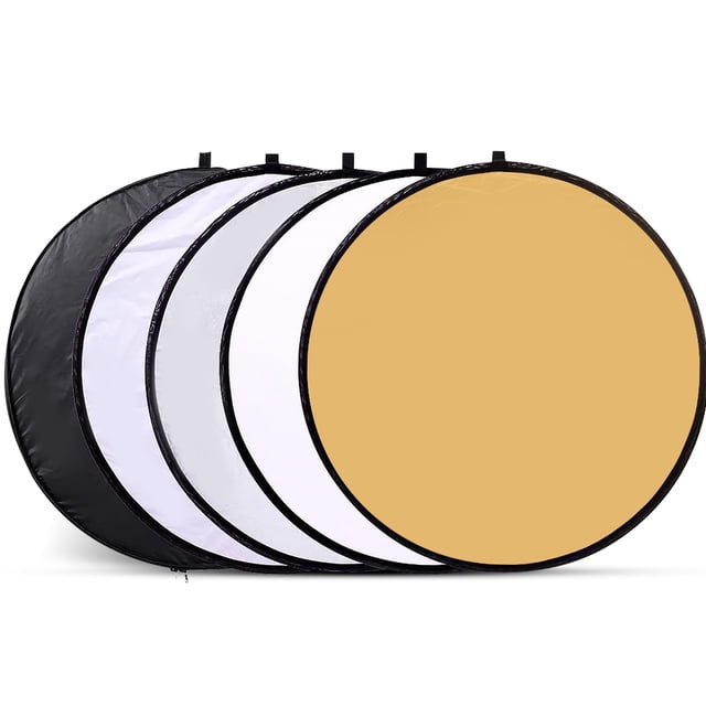 Monstrate 60/80cm 5 en 1 Multi estudio de fotografía foto Oval plegable Reflector de luz de mano tablero de luz de relleno Reflector de fotografía Accesorios para fotos 80cm