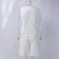 thumbnail image 4 of Chaleco Pantalones Cortos Traje Blazer de mujer Pantalones cortos de cintura alta Trajes Color sólido Suave Casual Verano Desgaste diario Ygjytge Blanco L para Mujer, 4 of 7