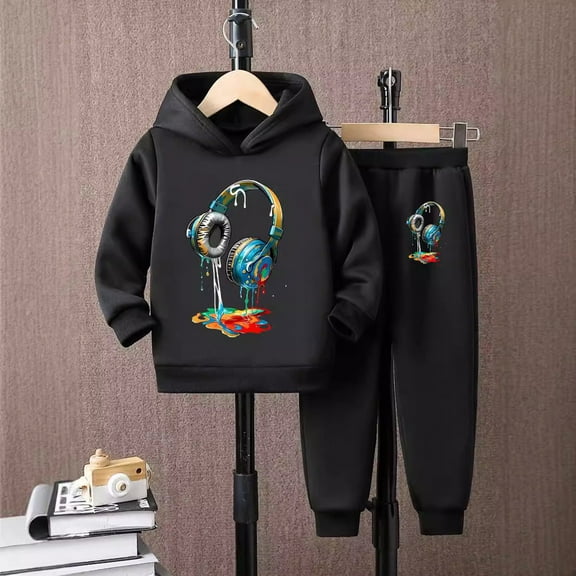 XUELUO Toddler Boys Casual Outfit Sets Kid'S Winter Tracksuit Pullover Hoodie Jogging Pants Set 2 Pieces Sweatsuit Clothing Streetwear