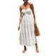 thumbnail image 3 of VISgogo Vestido bohemio de verano para mujer, sin mangas, hueco, color sólido, tirantes finos, pastel, falda de una pieza VISgogo moda, 3 of 9
