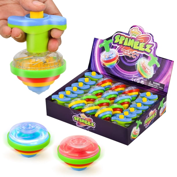 Trompeolas iluminadas IPIDIPI TOYS LED Spinner para niños, azul, 12 unidades