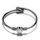 thumbnail image 1 of Black Heart Initial Bracelet - A-Z Stainless Steel Engraved Charm Bracelet Jewelry for Women and Girls, 1 of 1