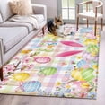 thumbnail image 2 of Happy Easter Area Rugs Collection 4'x6', Spring Bunny Colorful Eggs Flower Plaid Non Slip Indoor Rectangle Throw Runner Rug Floor Mat Carpet for Living Room Dining Table Bedroom Nursery, 2 of 9