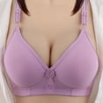 thumbnail image 3 of Bigersell Wirefree Bra Discount Padded Bra with Straps Wireless Comfortable Bra Strapless Bra Style R-465 Sports Bras Large Bust Sports Bras Back-Smoothing Bra Hook & Eye Bra Closure Purple 40, 3 of 9
