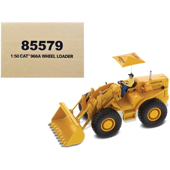 CAT Caterpillar 966A Wheel Loader Yellow with Operator "Vintage Series" 1/50 Diecast Model by Diecast Masters