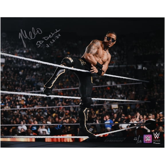 Carmelo Hayes WWE Autographed 16" x 20" Entrance On Ropes Photograph with "Smackdown Debut 4/26/24" Inscription - Limited Edition of 24 - Fanatics Authentic Certified