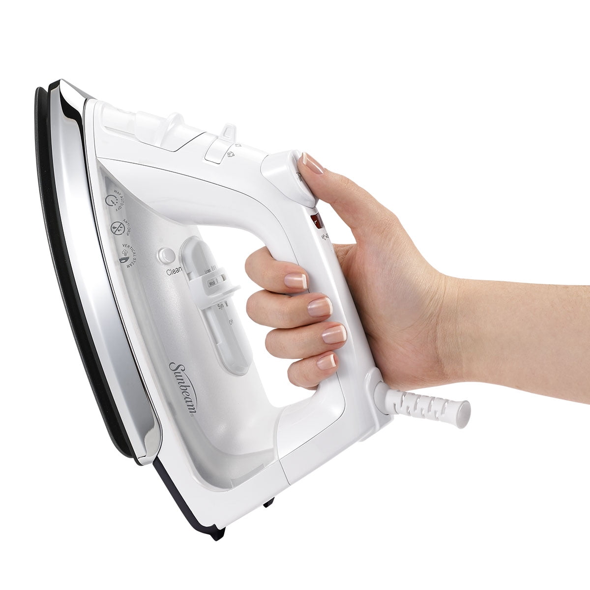Open Box Sunbeam GCSBC Classic 1200 Watt Mid-size Anti-Drip Non-Stick Soleplate Iron Steam/Vertical Shot feature 8' 360-degree Swivel Cord GCSBCL-317-000 Auto Shut Off