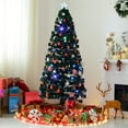 thumbnail image 2 of HOMCOM Arbre de Noël Artificiel à LED Pré-Éclairé de 6 Pieds Décor de Vacances avec Support Vert, 2 of 8