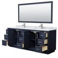 thumbnail image 3 of Wyndham Collection Miranda 84" Metal Double Bathroom Vanity in Blue/Nickel, 3 of 7