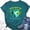 Dark Green, variant on QHWAUAKFBN T Shirts For Women Trendy Graphic Earth Day Shirt Daily Earth Day Shirt Natural Graphic Short Sleeved Tshirts Top