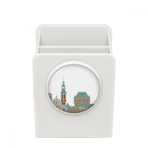 Canada Landmark and City Buildings Cartoon Desk Pencil Holder Cup Pen Organizer