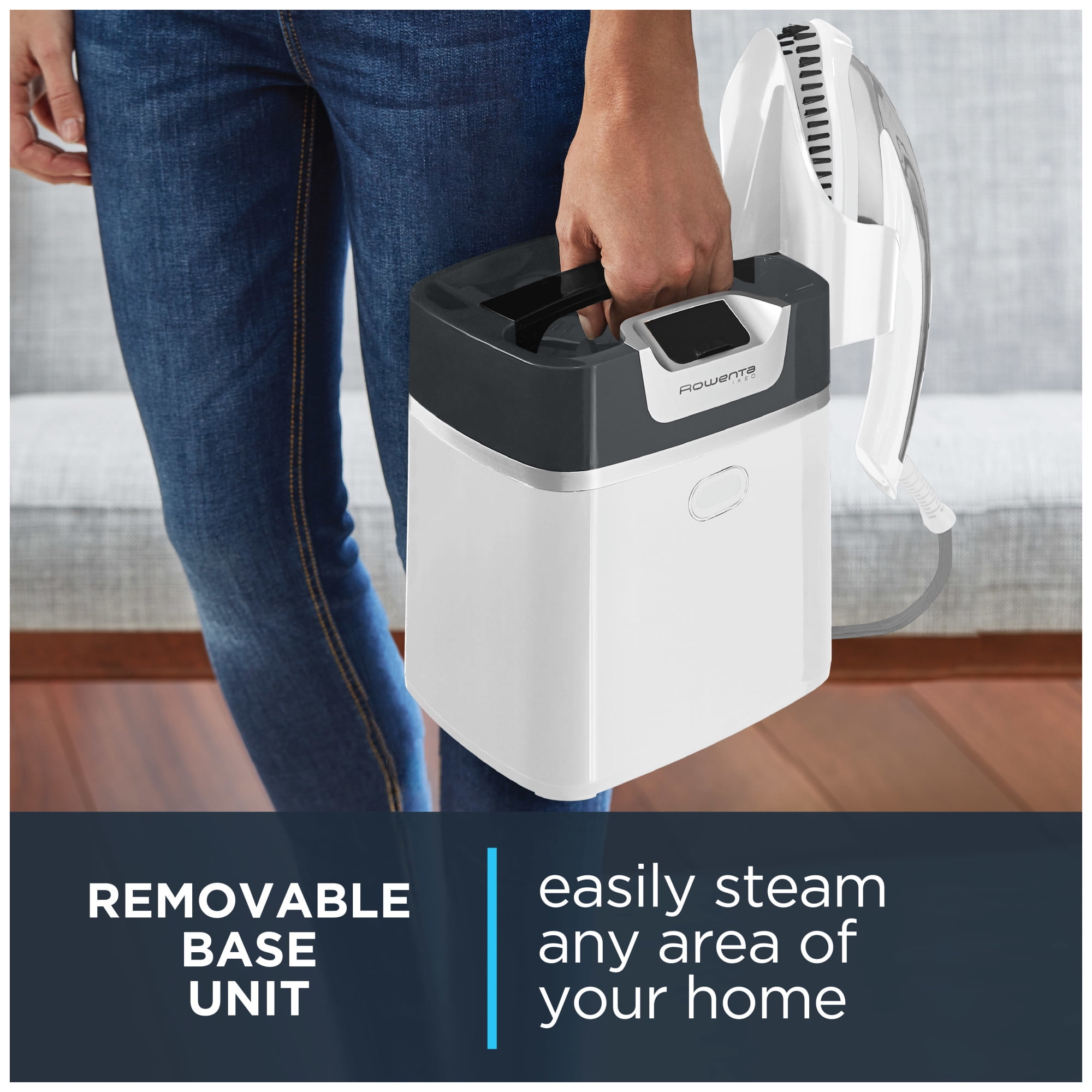 Rowenta IXEO Full Size Steamer for Clothes with Ironing Board, Garment Steamer, 65 Inch, 1500 Watts, Portable, White, QR1411