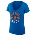 thumbnail image 2 of Women's G-III 4Her by Carl Banks Royal New York Mets Super-Slim Fit Lightweight City Graphic V-Neck T-Shirt, 2 of 5