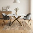 thumbnail image 3 of ODIKA 5'x7' Washable Area Rug Non-Slip, Chair-Friendly Entryway Boho Geometric Grid Farmhouse Distressed Motif Border for Dining Room, Under Table, Home Office, 3 of 7