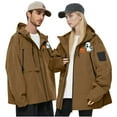 thumbnail image 2 of Wensltd Womens Waterproof Jacket Hooded Lightweight Outdoor Hiking Sport Windbreaker with Pocket, 2 of 7