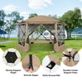 thumbnail image 4 of HOTEEL 12'x12' Ez Pop Up Gazebo Tent for Camping, Screen Tent with Removable Roof, Waterproof, UV Resistant, Portable Carry Bag,Khaki, 4 of 11