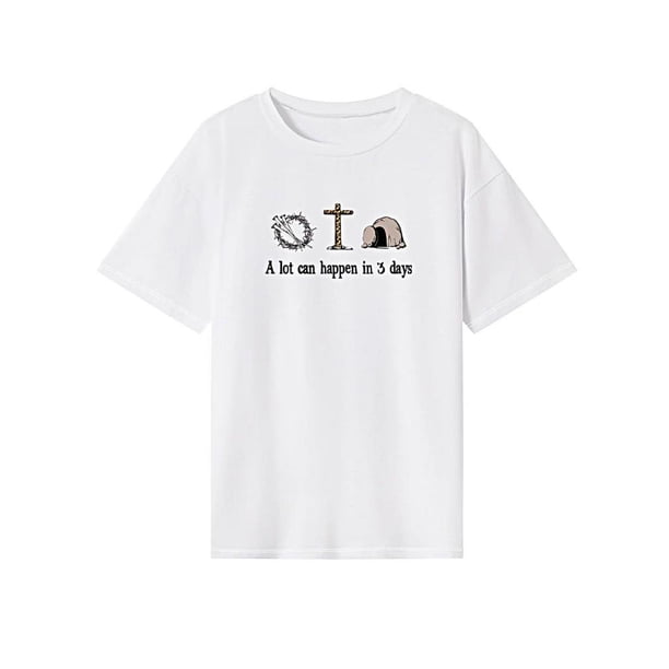 Camiseta para mujer con cuello redondo y manga corta para ir de compras M