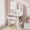 White, variant on NEORIVER Small Vanity Desk with Mirror and Lights, 26.4" Makeup Vanity Set for Girls with Adapter, 3 Color Adjustable Lighting, Compact Beauty Table for Bedroom