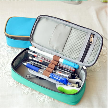 Today Deals Canvas Pencil Case Multifunction Large Capacity Stationary Bag Makeup Cosmetic Pen Box with Zipper Travel Storage Organizer Holder Today's Deals ()