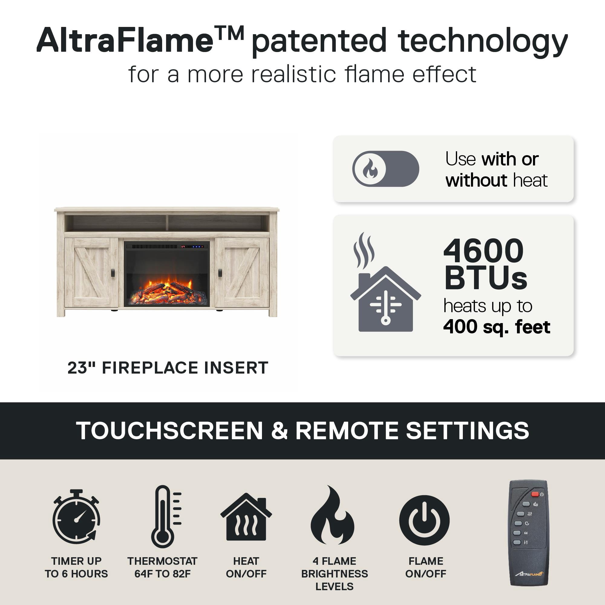 Woven Paths Scandi Farmhouse Electric Fireplace TV Console for TVs up to 60", Light Walnut