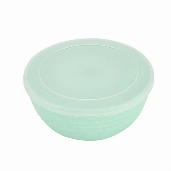 NAMZI 2Piece 5.51" Wheat Straw Fiber Cereal Bowls, Unbreakable Bowls with Lids for Cereal, Salad & Food Storage, Ideal for Daily Use,Green