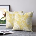 thumbnail image 2 of Pillow Covers 18x18 Set of 2, Yellow Coastal Throw Pillow Covers Decorative Couch Cushion Cover, Conch Nautical Summer Starfish Shell Coral Microfiber Soft Pillowcases for Bedroom Living Room Sofa, 2 of 9