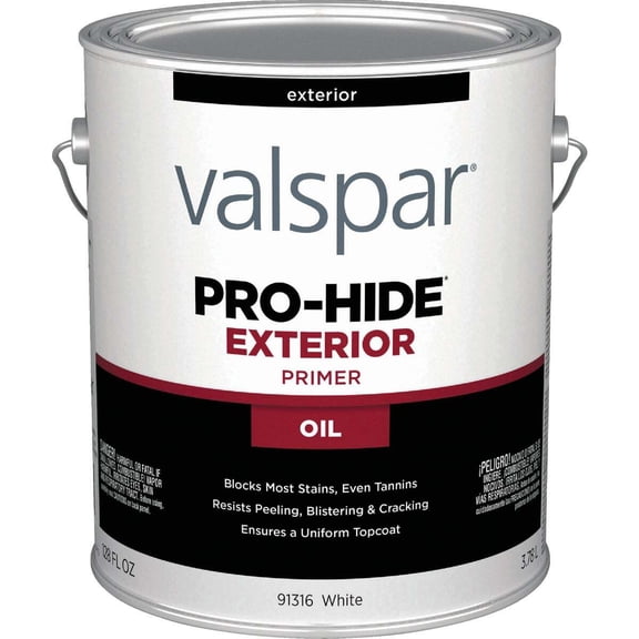 Valspar Pro-Hide Exterior Oil Based Primer, White, 1 Gal. 028.0091316.007
