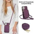 thumbnail image 2 of Crossbody Wallet Case Compatible for iPhone 11, RFID Blocking Protective Purse Case Cover with Card Slots Holder Kickstand Shoulder Strap Lanyard Magnetic Closure 6.1 Inch, Darkpurple, 2 of 8