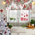 thumbnail image 6 of 2 Pack Valances for Windows, Cardinal Bird Window Valances for Living Room/Bedroom/Bathroom, Winter Poinsettia Berry Pine Cones Floral Light Filtering Kitchen Curtain Valance 42"W x18" L, 6 of 9