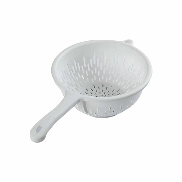 Colador de plástico con asa, superficie lisa, compacto y fácil de guardar, para lavar fruta, verdura y arroz; colador de cocina para uso doméstico