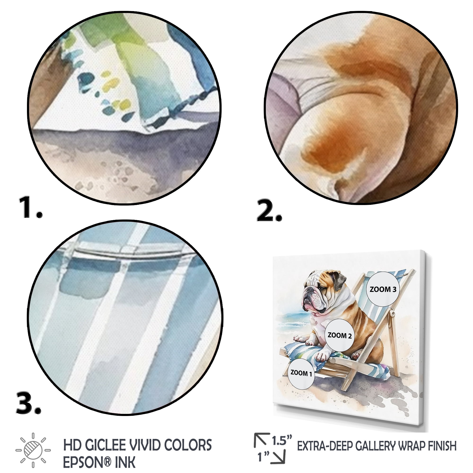 Designart Dog Laying On The Beach Canvas Wall Art