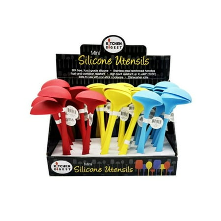 

Kole Imports AF800-40 Kitchen Digest Multi Color Small Silicone Ladle in Display - Pack of 40