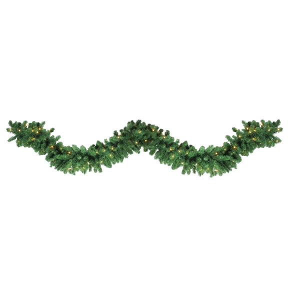 9' x 14" Pre-Lit Olympia Pine Artificial Christmas Garland - Warm White LED Lights