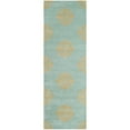 thumbnail image 3 of SAFAVIEH Soho Geoff Geometric Wool Runner Rug, Turquoise, 2'6" x 8', 3 of 5