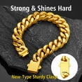 thumbnail image 6 of ChainsProMax Cuban Link Chain Bracelet 12mm 9inch 18K Gold Plated Men Chunky Bracelet Gift for Dad Father, 6 of 9