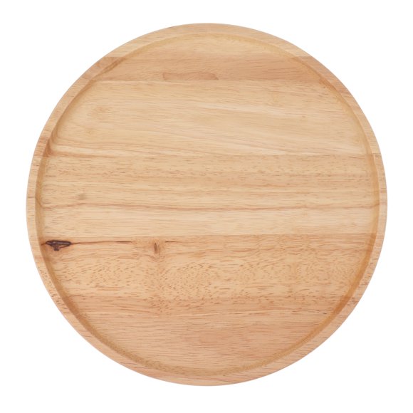 Plateau Rond en Bois De 30 Cm, Style Simple, Stable, Plateau De Service en Bois, Petit Déjeuner, Dîner, Plateaux Alimentaires pour Pizza, Fruits, Collations, Café, Hôtel, Maison