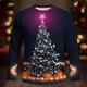 thumbnail image 1 of Amzcrzy Sudadera Para Hombre Con Estampado Navideño, Informal, De Manga Larga Y Cuello Redondo, Color Morado, Talla S, 1 of 5
