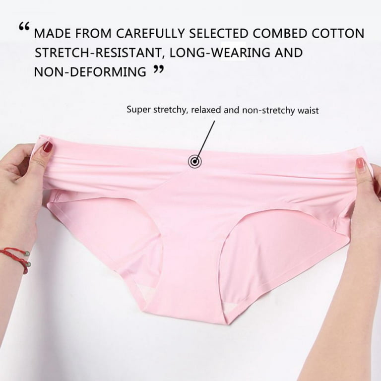 V Shape Low Waist Ice Silk Womens High Cut Panties Traceless, No