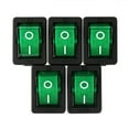 thumbnail image 2 of Uxcell AC 12A/125V 10A/250V DPST 4P Green LED Light Boat Rocker Switch UL Listed 5Pcs, 2 of 7
