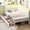 Twin XL-Beige, variant on Queen Size Corner Bed Frame with 2 Storage Drawers,Queen Daybed with Charging Station and Led Lights,Metal Platform Corner Bed with Upholstered Guardrail,Modern Bed Frame,Beige
