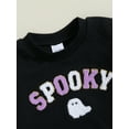 thumbnail image 5 of FEORJGP Little Boys Halloween Track Suit Sets 0 6M 12M 18M 2T 3T Toddler Baby Long Sleeve Sweatshirts Letter Ghost Embroidery Pullovers Crew Neck Topsute Casual Comfy Clothes for Spring Fall, 5 of 8