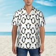 thumbnail image 2 of Xecao Lovely Penguin print Hawaiian shirt - a stylish short-sleeve button-down for men, perfect for casual beach and tropical outings., 2 of 9