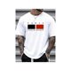 thumbnail image 1 of [100 % algodón] Camiseta de dormir para hombre con estampado geométrico y de letras, cuello redondo, manga corta, corte regular, informal, suave y cómoda, para uso diario. Ropa de dormir y para estar, 1 of 7