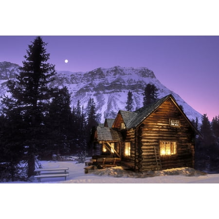 Jerry Kobalenko Skoki Cabin Banff National Park Cabin At Night In