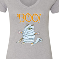 thumbnail image 4 of Inktastic Boo with Mummy Cat Women's V-Neck T-Shirt, 4 of 5