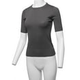thumbnail image 5 of A2Y Women's Basic Casual Colorful 1/2 Sleeve Knit Pullover Sweator Top Charcoal S, 5 of 6
